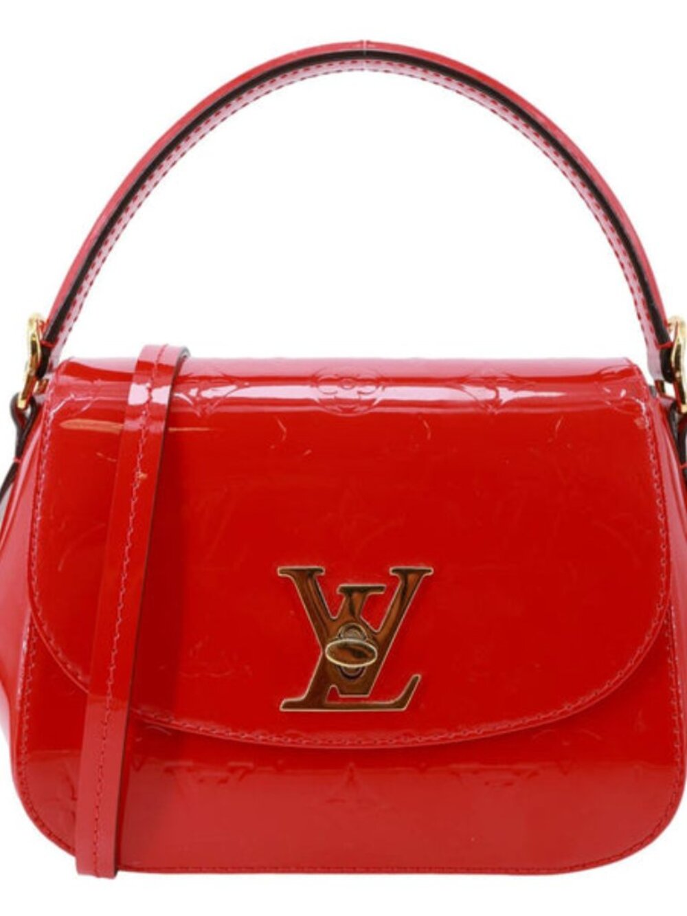 Louis Vuitton  Pasadena Monogram Vernis Leather Shoulder Bag Red